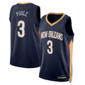 Fenge NO.Pelicans #3 Jordan Poole Navy Swingman Stitched Jerseys- Icon Edition