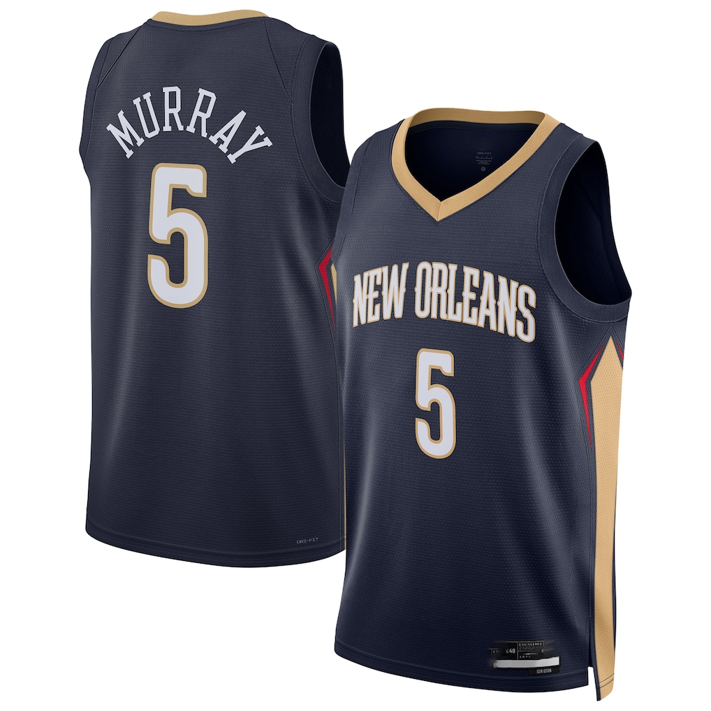 Fenge NO.Pelicans #5 Dejounte Murray Navy 2024 Offseason Addition Swingman Stitched Jerseys