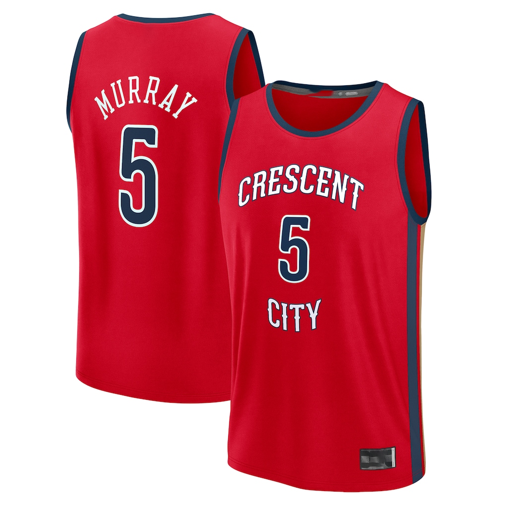 Fenge NO.Pelicans #5 Dejounte Murray Red Fast Break Replica Player Stitched Jerseys- Statement Edition