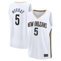 Fenge NO.Pelicans #5 Dejounte Murray White Fast Break Replica Player Stitched Jerseys- Association Edition