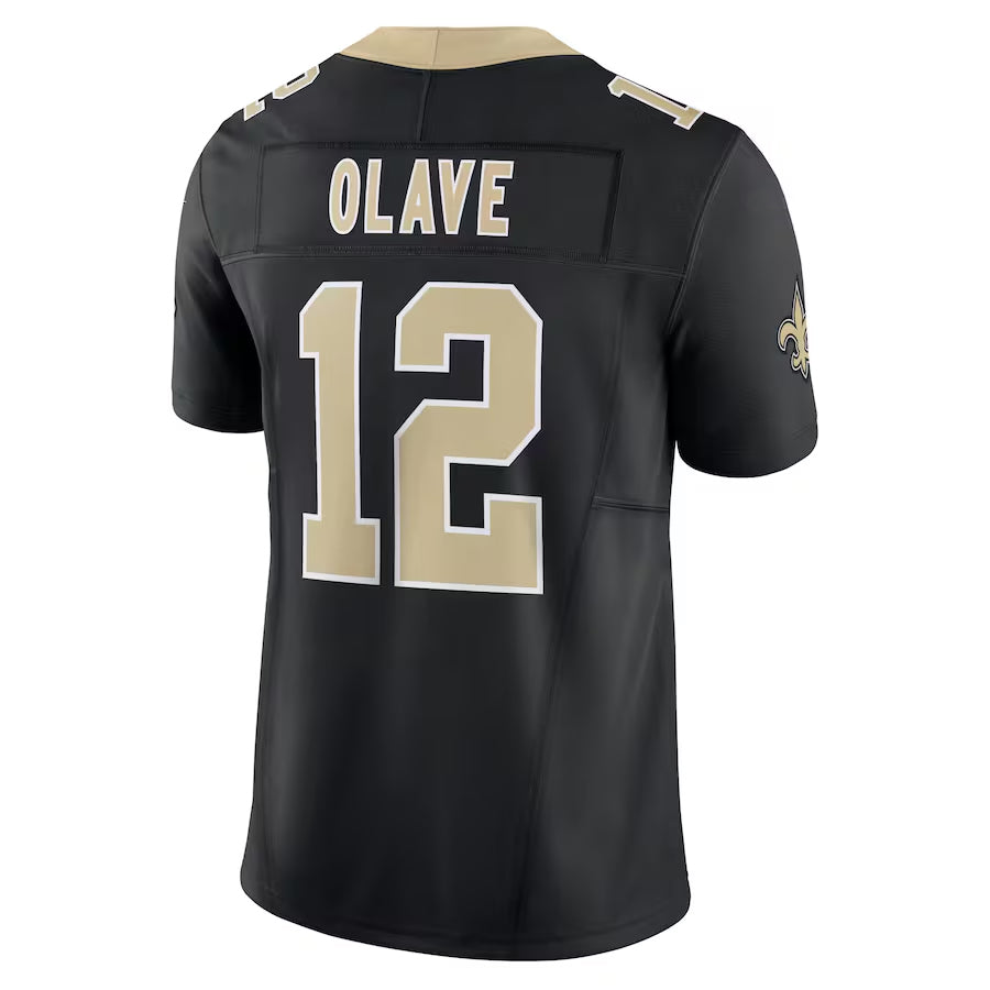Fenge NO.Saints #12 Chris Olave Player Black Alternate Vapor F.U.S.E. Limited Stitched Jerseys
