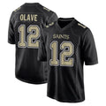 Fenge NO.Saints #12 Chris Olave Player Black Carbon Fashion Home Game Stitched Jerseys