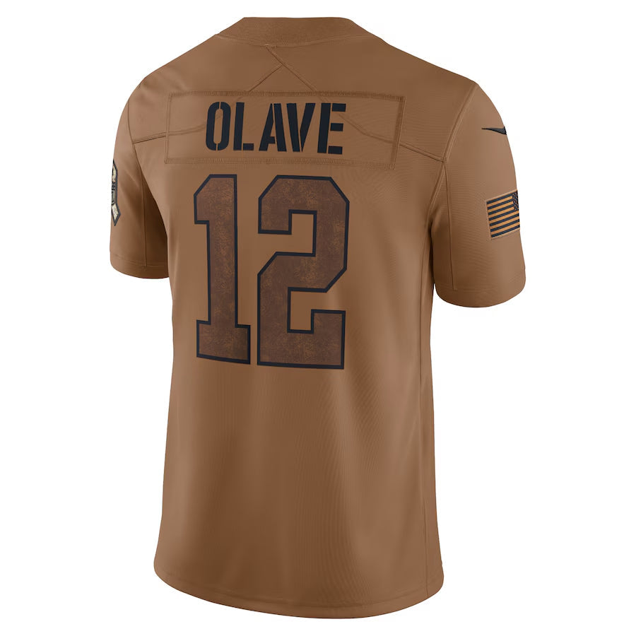 Fenge NO.Saints #12 Chris Olave Player Brown Salute To Service Limited Stitched Jerseys