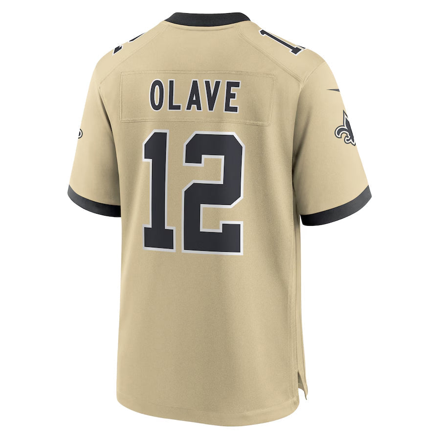 Fenge NO.Saints #12 Chris Olave Player Gold Alternate Game Stitched Jerseys