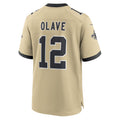 Fenge NO.Saints #12 Chris Olave Player Gold Alternate Game Stitched Jerseys