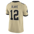 Fenge NO.Saints #12 Chris Olave Player Gold Alternate Vapor F.U.S.E. Limited Stitched Jerseys