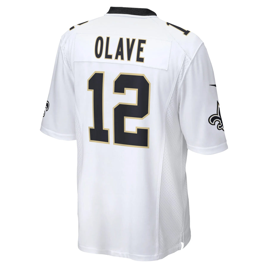 Fenge NO.Saints #12 Chris Olave Player White Home Game Stitched Jerseys