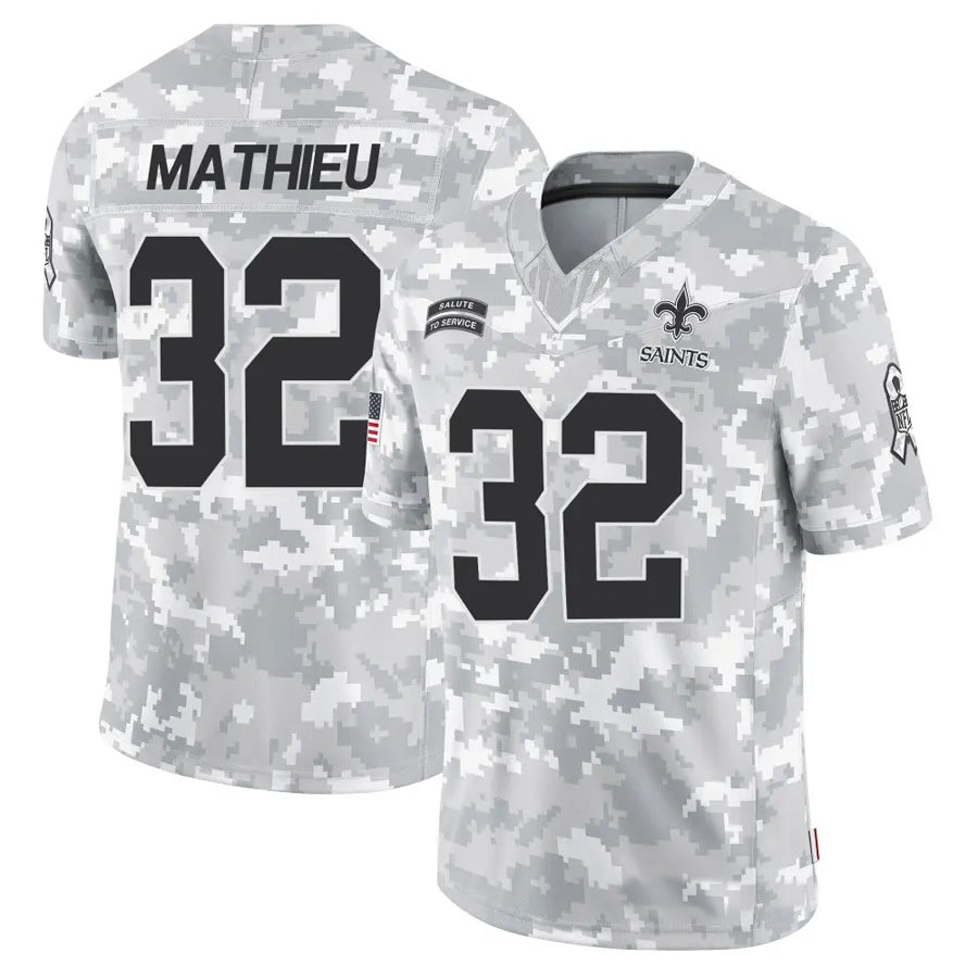 Fenge NO.Saints #32 Tyrann Mathieu Player Arctic Camo Salute to Service Limited Stitched Jerseys