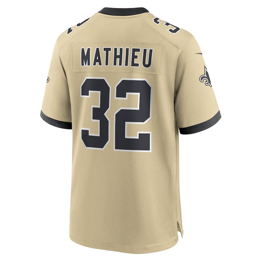 Fenge NO.Saints #32 Tyrann Mathieu Player Gold Alternate Game Stitched Jerseys
