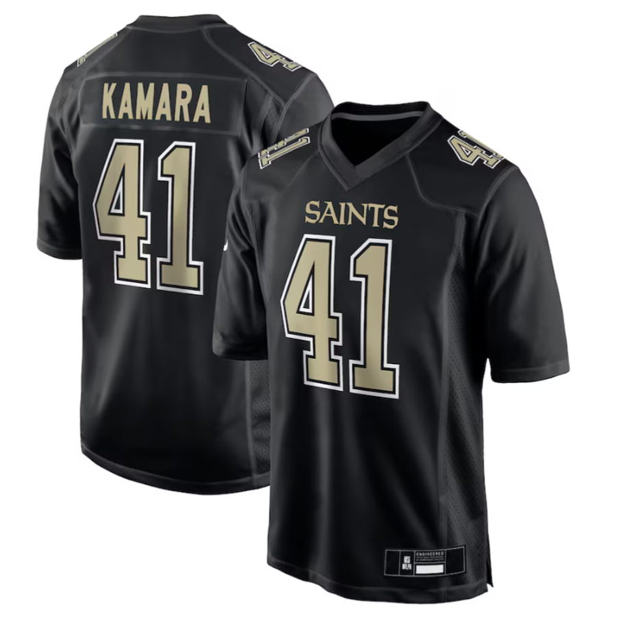Fenge NO.Saints #41 Alvin Kamara Player Carbon Black Fashion Game Stitched Jerseys