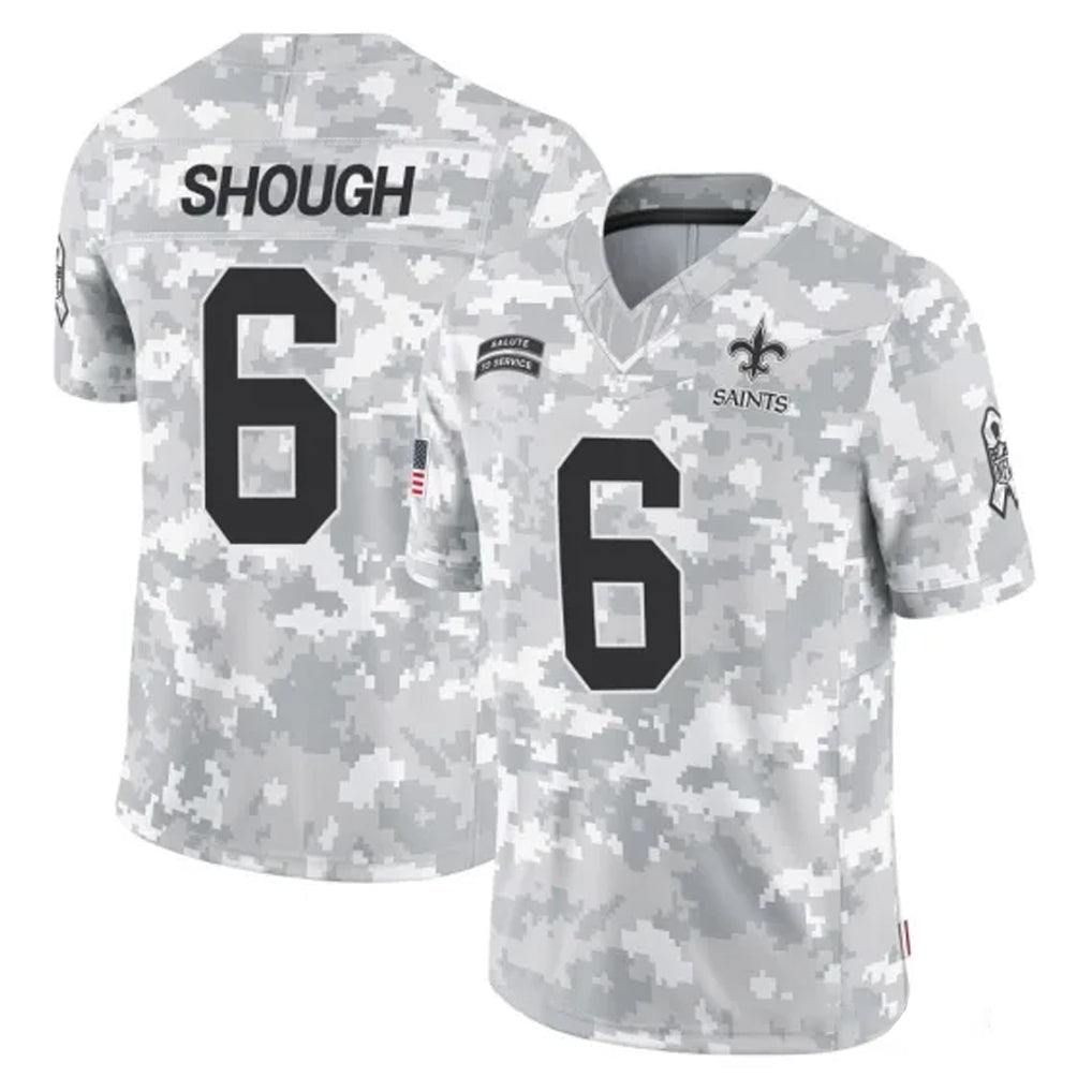 Fenge NO.Saints #6 Tyler Shough Player Arctic Camo Salute To Service Limited Game Stitched Jerseys
