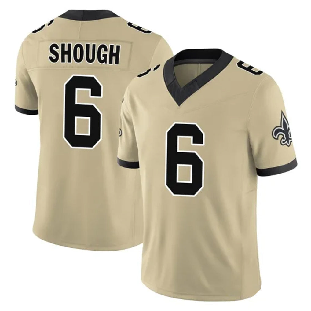 Fenge NO.Saints #6 Tyler Shough Player Gold Limited Vapor F.U.S.E. Home Game Stitched Jerseys