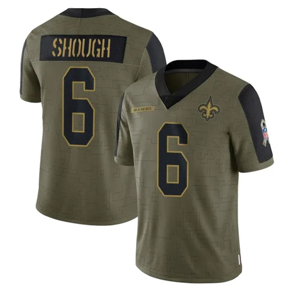 Fenge NO.Saints #6 Tyler Shough Player Olive Salute To Service Limited Game Stitched Jerseys