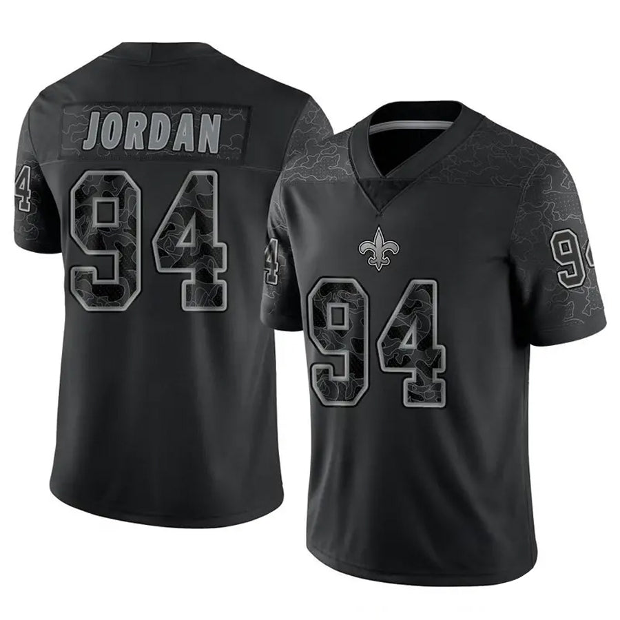 Fenge NO.Saints #94 Cameron Jordan Player Black RFLCTV Limited Stitched Jerseys