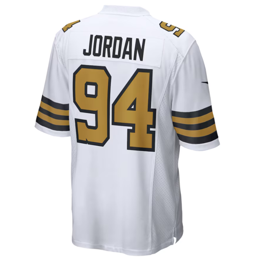 Fenge NO.Saints #94 Cameron Jordan White Alternate Game Stitched American Stitched Jersey