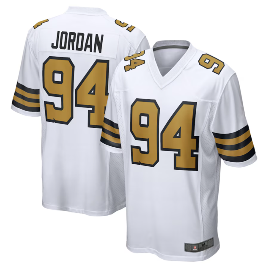 Fenge NO.Saints #94 Cameron Jordan White Alternate Game Stitched American Stitched Jerseys