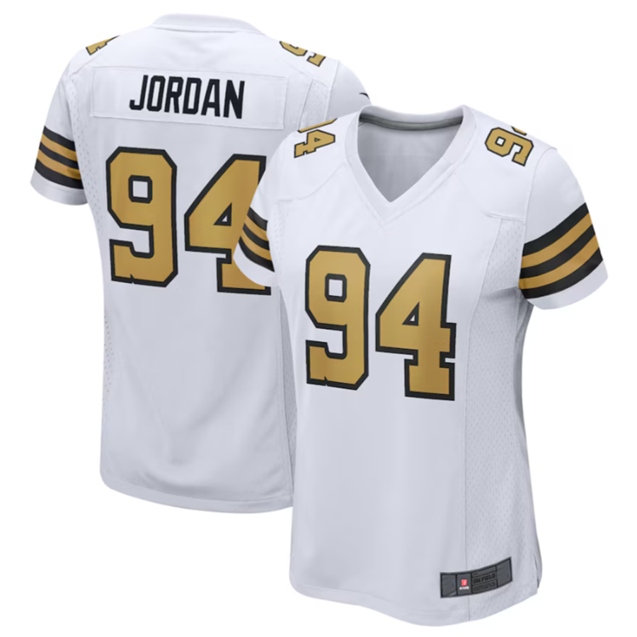 Fenge NO.Saints #94 Cameron Jordan White Elite Player Stitched American Stitched Jerseys