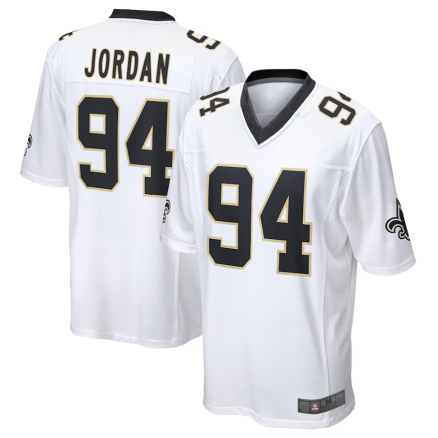 Fenge NO.Saints #94 Cameron Jordan White Game Stitched American Stitched Jerseys