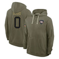 Fenge NY.Giants #0 Brian Burns Player Olive Salute to Service Pullover Hoodies Limited Stitched Jerseys
