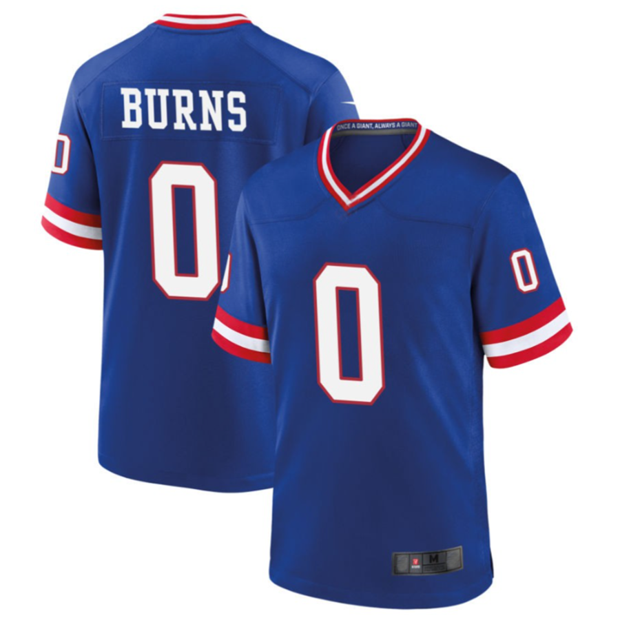 Fenge NY.Giants #0 Brian Burns Royal Classic Game Player Jersey American Stitched Jerseys
