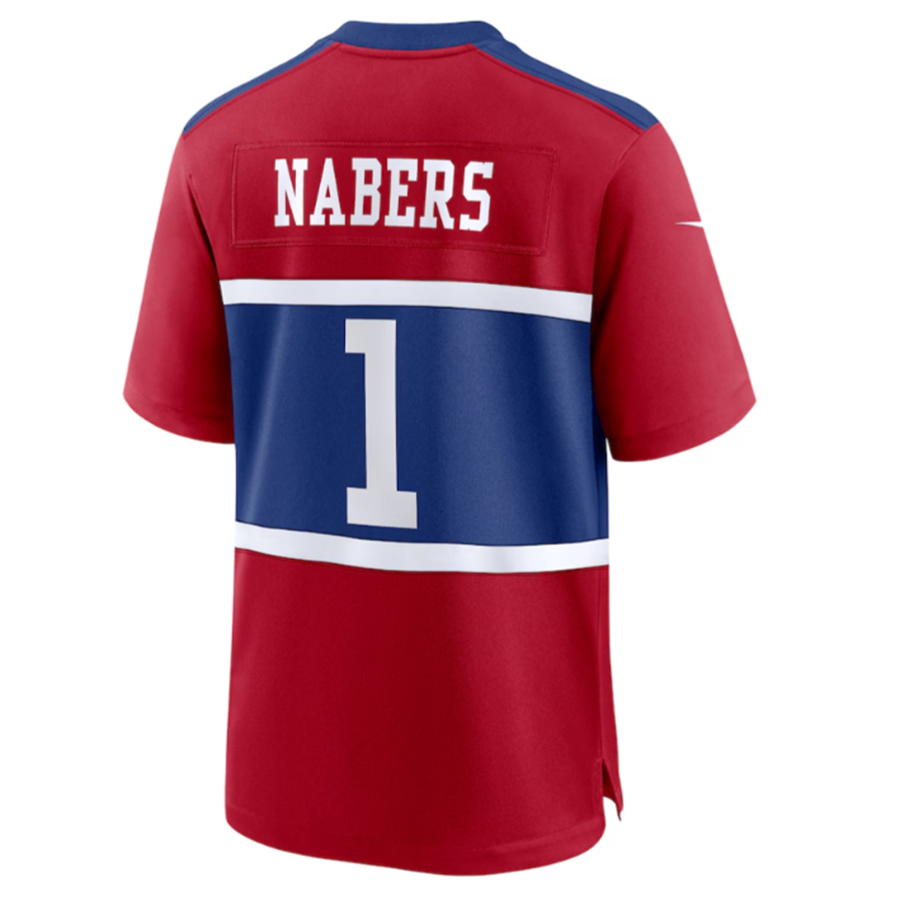 Fenge NY.Giants #1 Malik Nabers Century Red Alternate Stitched Jerseys