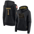 Fenge NY.Giants #1 Malik Nabers Player Black Salute to Service Hoodies Stitched Jerseys