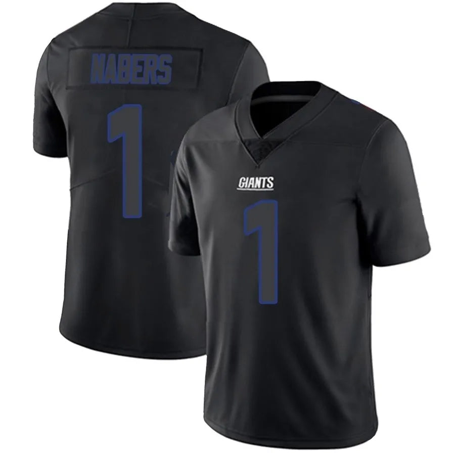 Fenge NY.Giants #1 Malik Nabers Player Limited Black Impact Stitched Jerseys