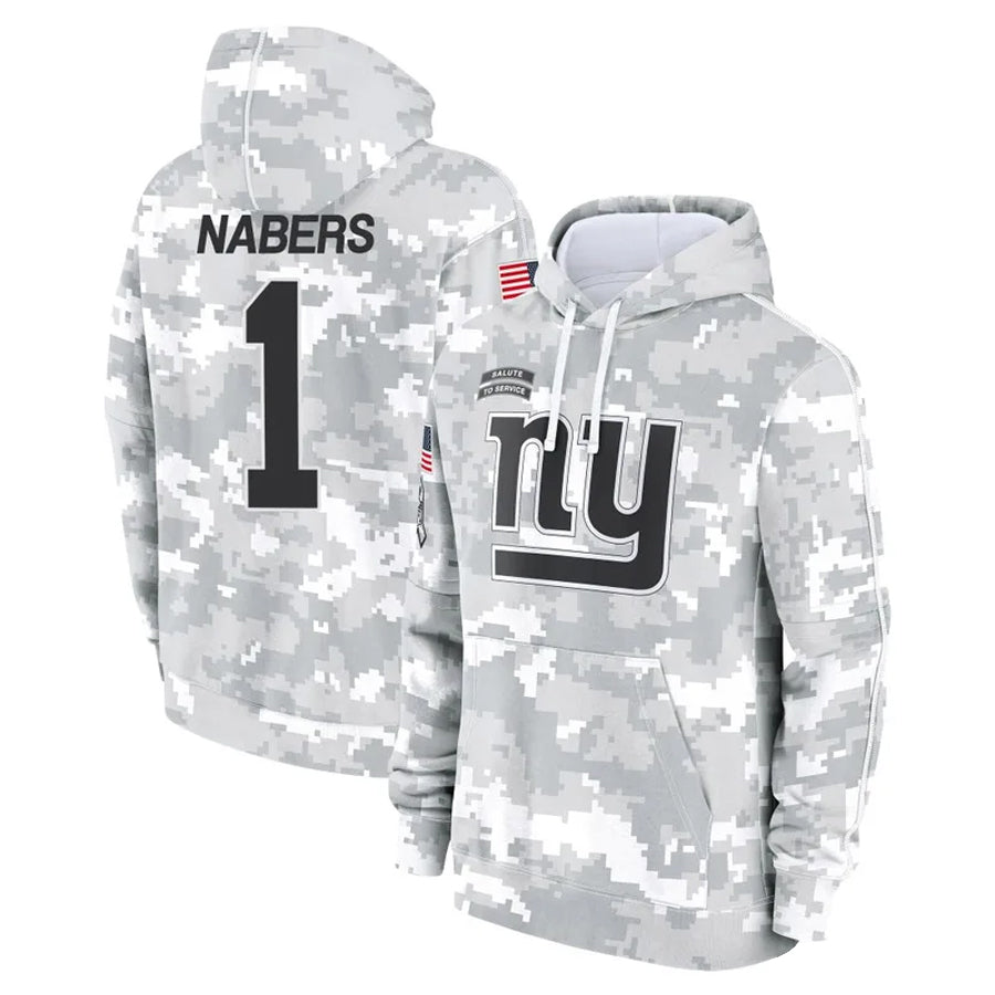 Fenge NY.Giants #1 Malik Nabers Player Salute to Service Hoodies Stitched Jerseys