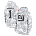 Fenge NY.Giants #1 Malik Nabers Player Salute to Service Hoodies Stitched Jerseys