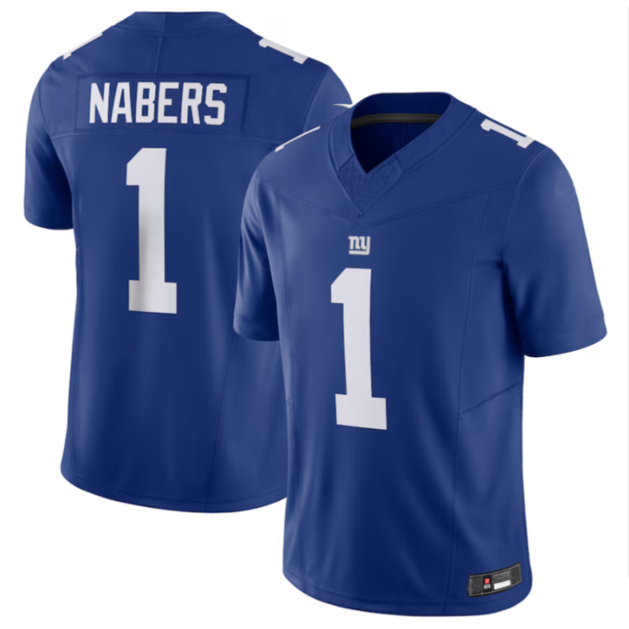 Fenge NY.Giants #1 Malik Nabers Royal Vapor F.U.S.E. Limited American Stitched Stitched Jersey