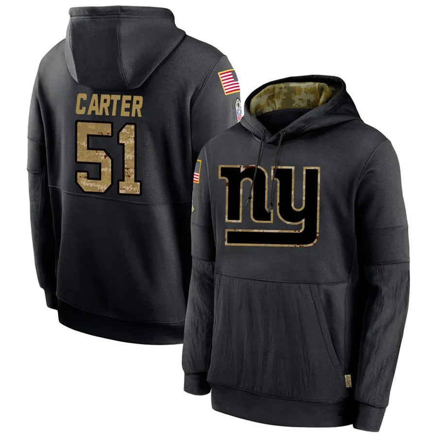 Fenge NY.Giants #51 Abdul Carter Player Black Salute to Service Hoodies Stitched Jerseys