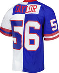 Fenge NY.Giants #56 Lawrence Taylor Mitchell & Ness Royal-White Split Legacy Replica Stitched Jerseys