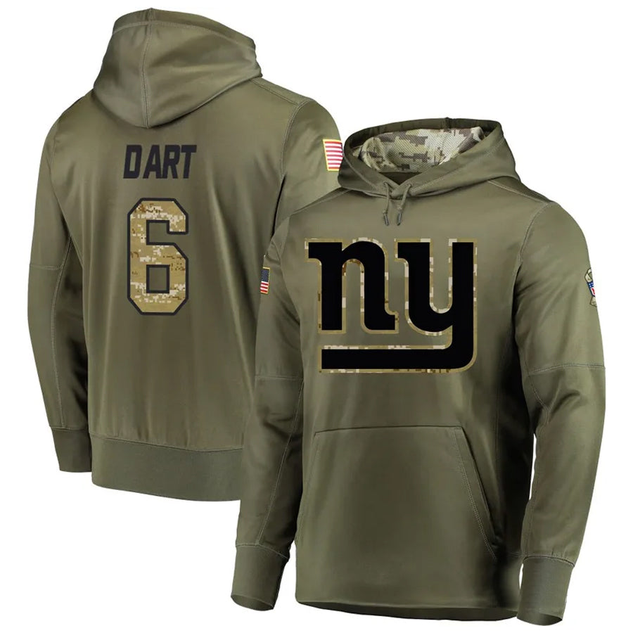 Fenge NY.Giants #6 Jaxson Dart Player Salute to Service Hoodies Stitched Jerseys