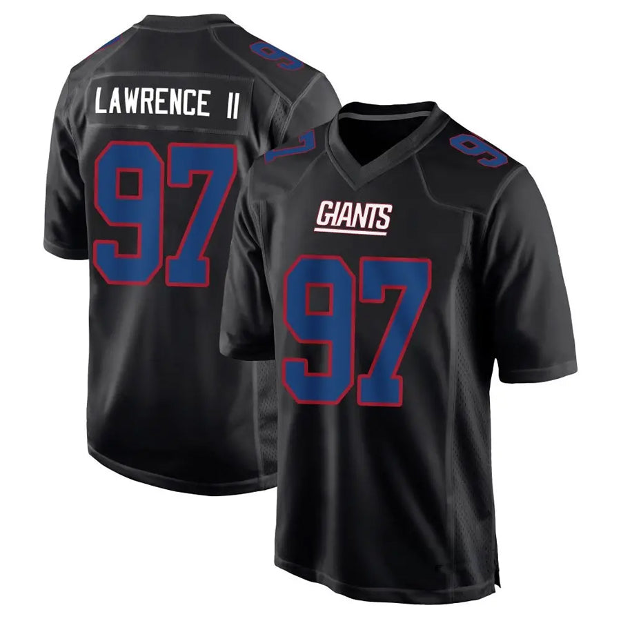 Fenge NY.Giants #97 Dexter Lawrence II Player Black Carbon Fashion Stitched Jerseys