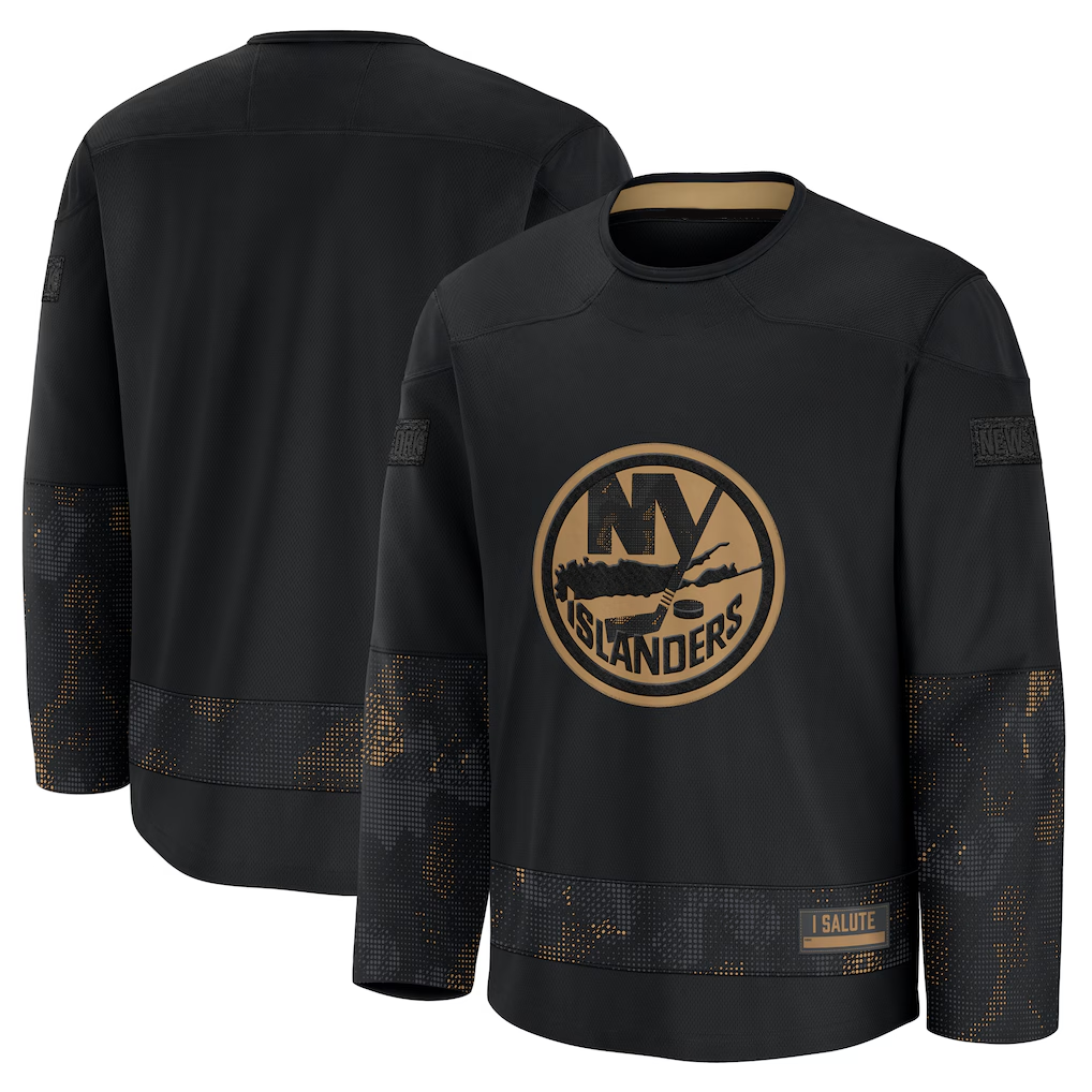 Fenge NY.Islanders Black 2024 Military Appreciation Practice Jerseys