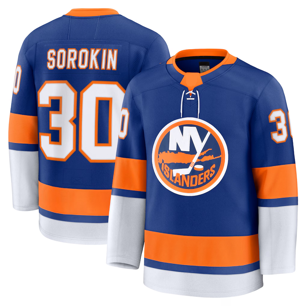 Fenge NY.Islanders #30 Ilya Sorokin Royal Home Premium Jerseys