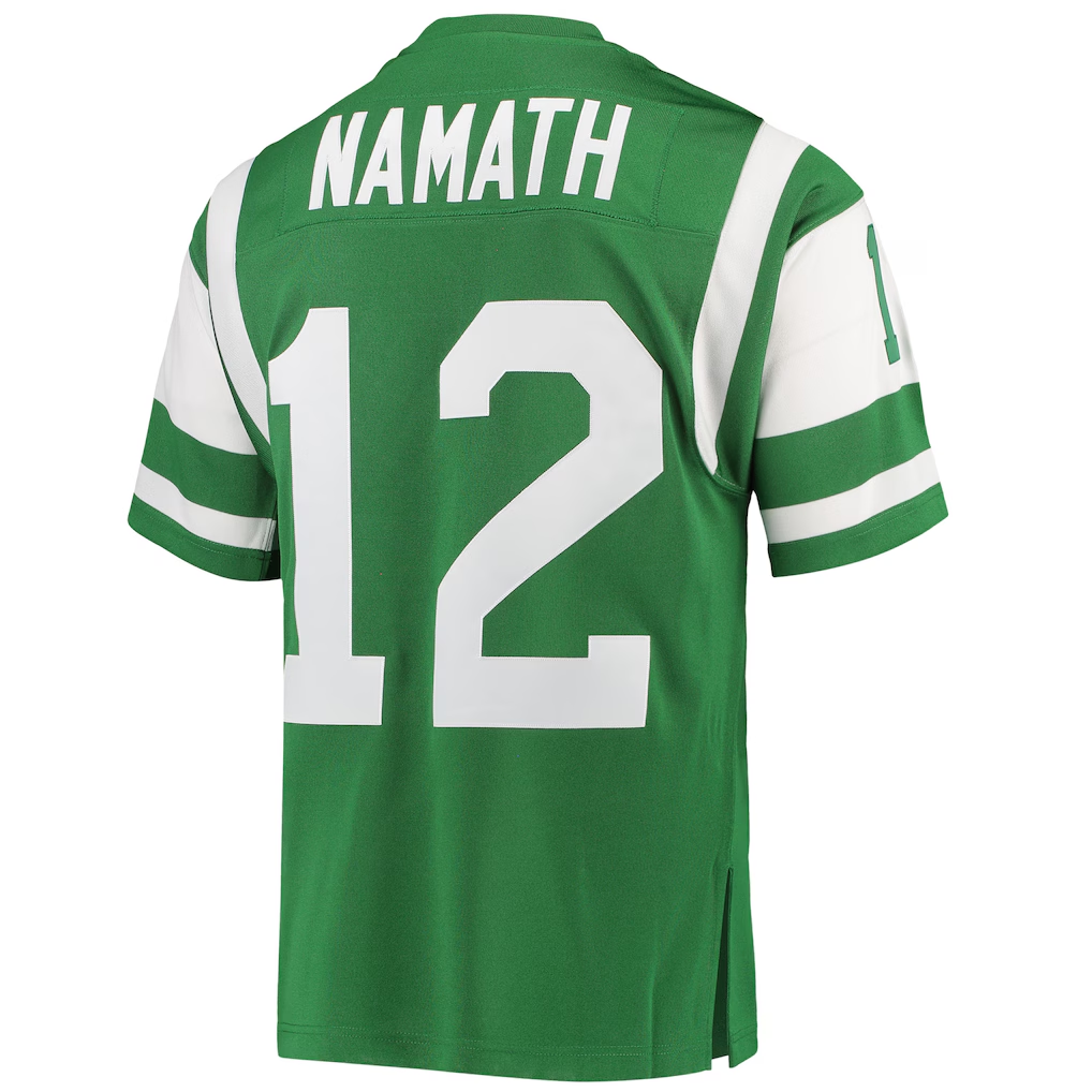 Fenge NY.Jets 1968 #12 Joe Namath Mitchell & Ness Green Authentic Throwback Retired Player Stitched Puhic Jersey
