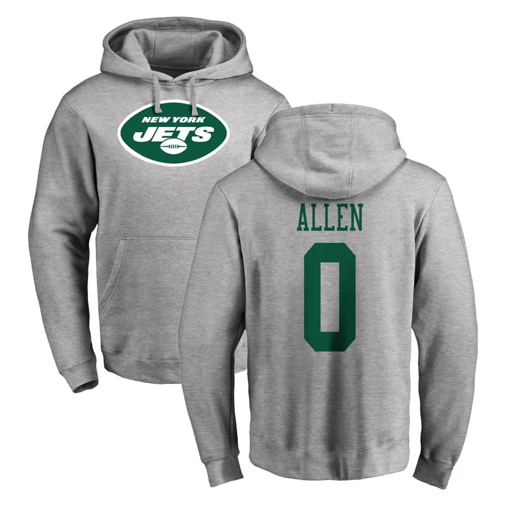 Fenge NY.Jets #0 Braelon Allen Player Gray LOGO Pullover Hoodies Limited Game Stitched Jerseys