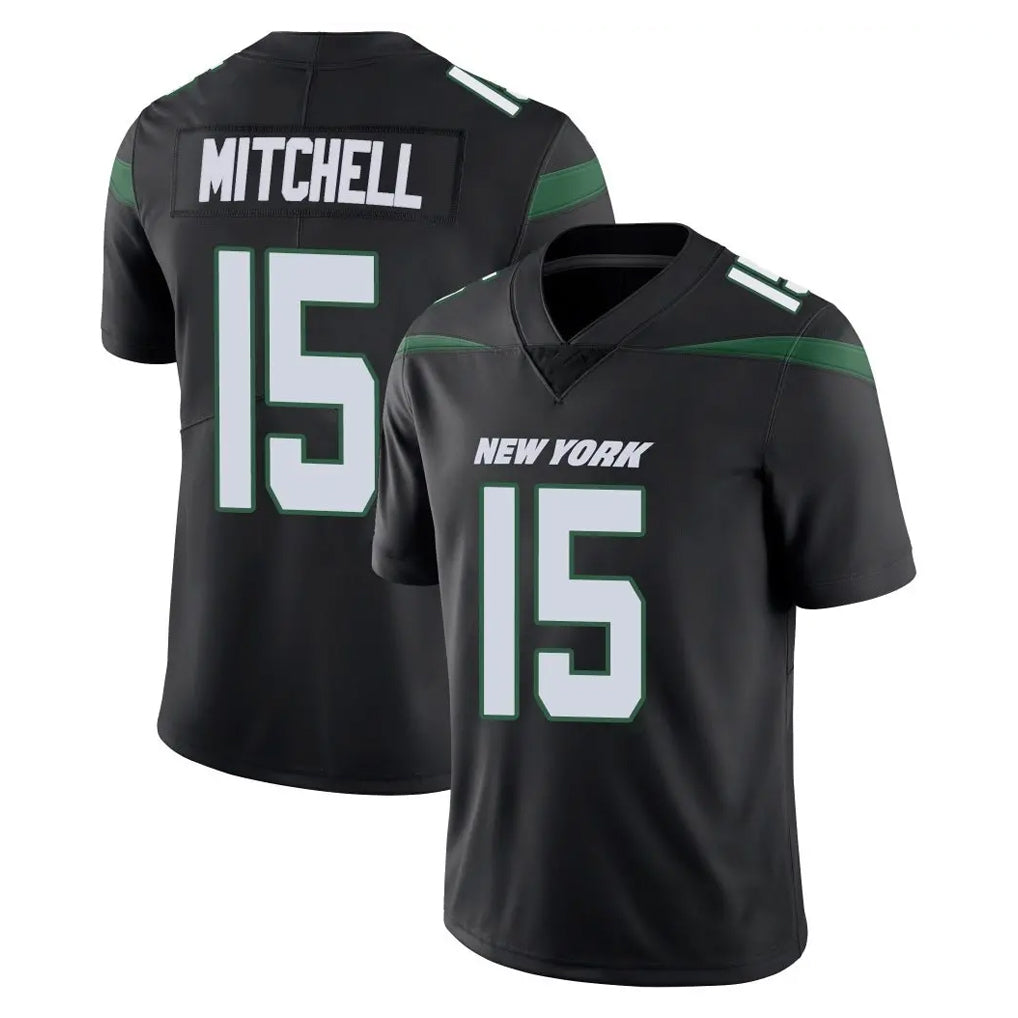 Fenge NY.Jets #15 Adonai Mitchell Player Stealth Black Limited Vapor Home Game Stitched Jerseys