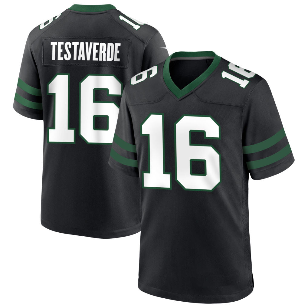 Fenge NY.Jets #16 Vinny Testaverde Player Black Home Game Stitched Jerseys