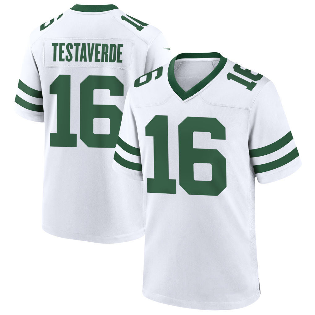Fenge NY.Jets #16 Vinny Testaverde Player White Home Game Stitched Jerseys