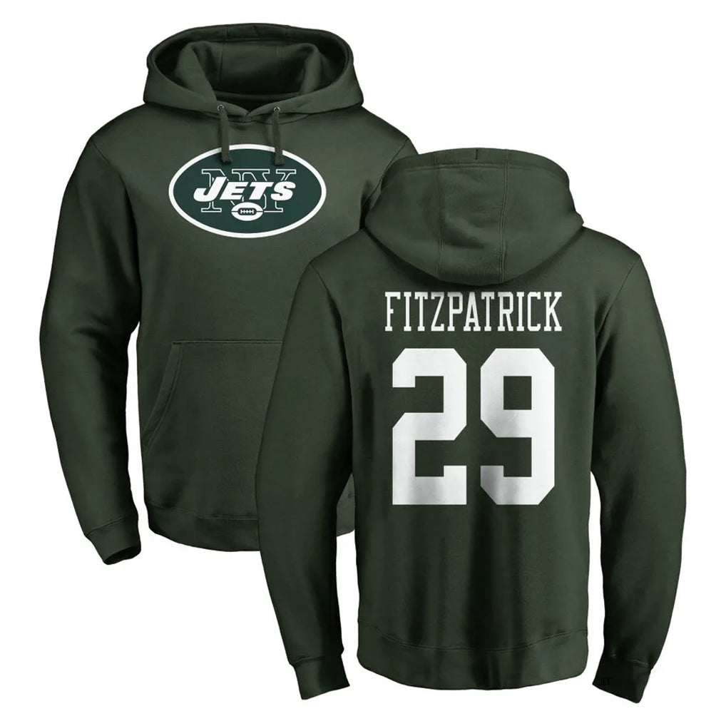 Fenge NY.Jets #29 Minkah Fitzpatrick Player Green LOGO Pullover Hoodies Limited Game Stitched Jerseys