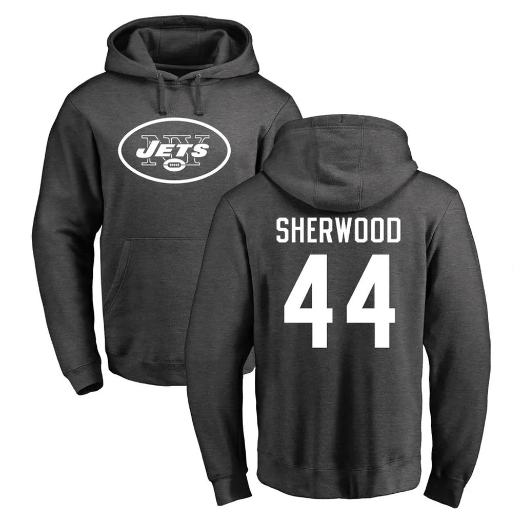 Fenge NY.Jets #44 Jamien Sherwood Player Gray Pullover Hoodies Limited Game Stitched Jerseys