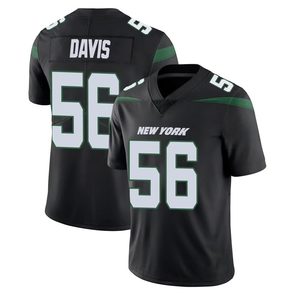 Fenge NY.Jets #56 Demario Davis Player Stealth Black Limited Vapor Home Game Stitched Jerseys