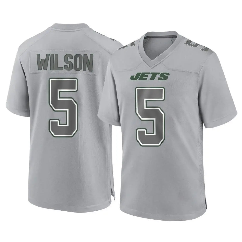 Fenge NY.Jets #5 Garrett Wilson Player Gray Limited Atmosphere Fashion Home Game Stitched Jerseys