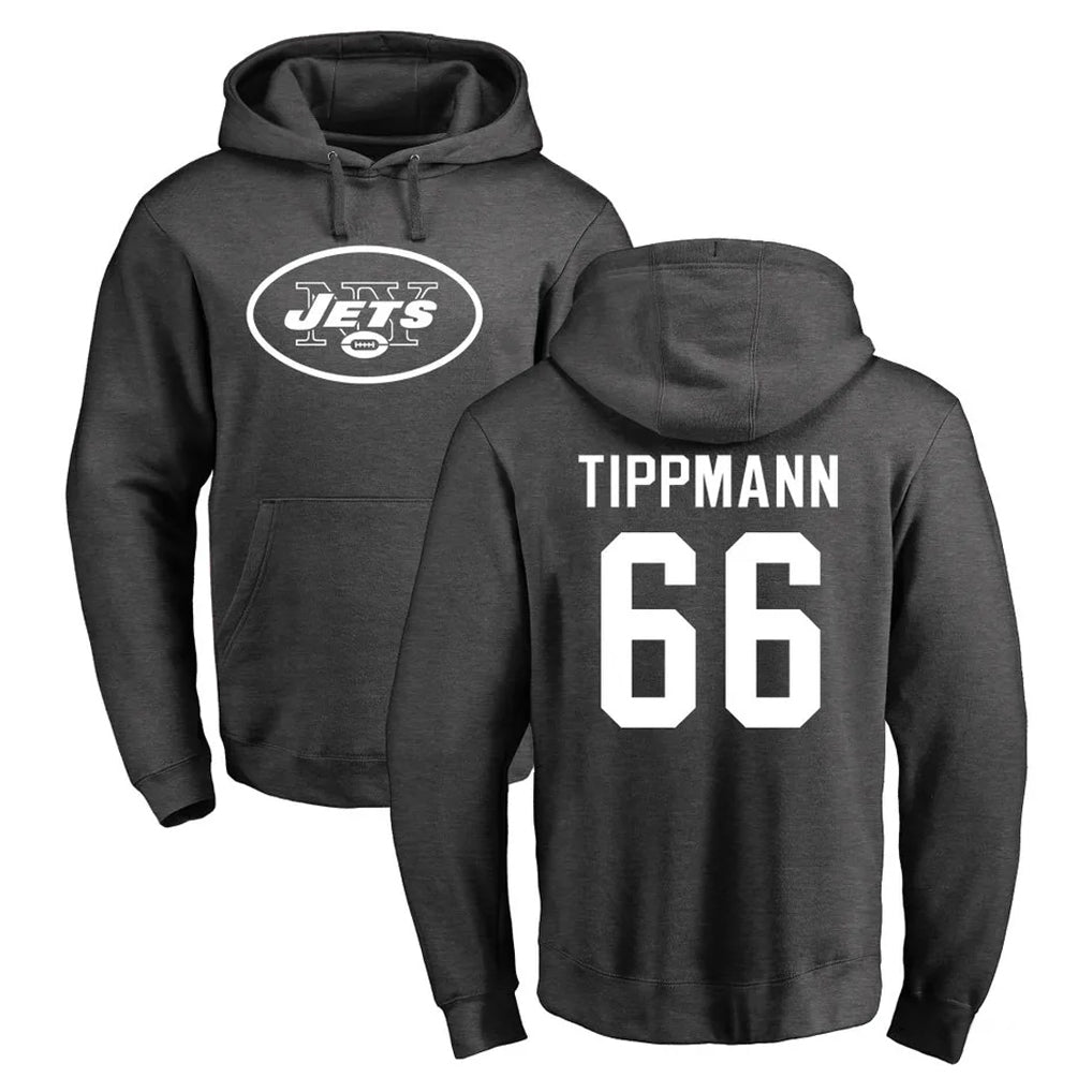 Fenge NY.Jets #66 Joe Tippmann Player Gray Pullover Hoodies Limited Game Stitched Jerseys