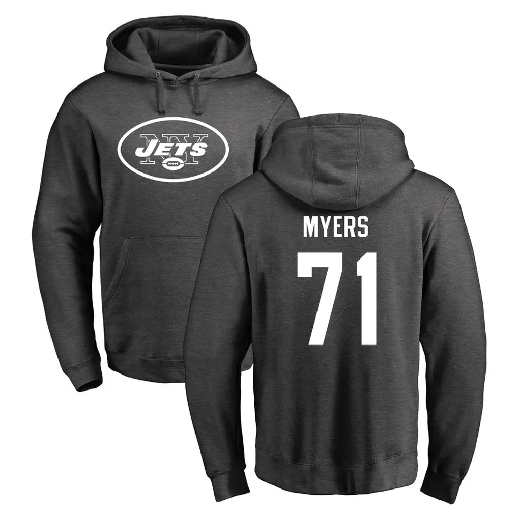 Fenge NY.Jets #71 Josh Myers Player Gray Pullover Hoodies Limited Game Stitched Jerseys