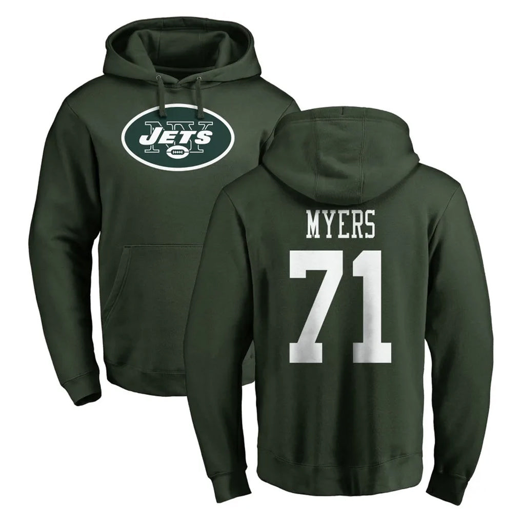 Fenge NY.Jets #71 Josh Myers Player Green LOGO Pullover Hoodies Limited Game Stitched Jerseys