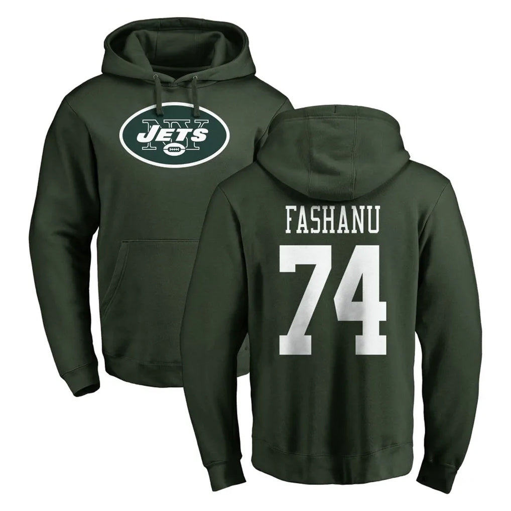 Fenge NY.Jets #74 Olu Fashanu Player Green LOGO Pullover Hoodies Limited Game Stitched Jerseys