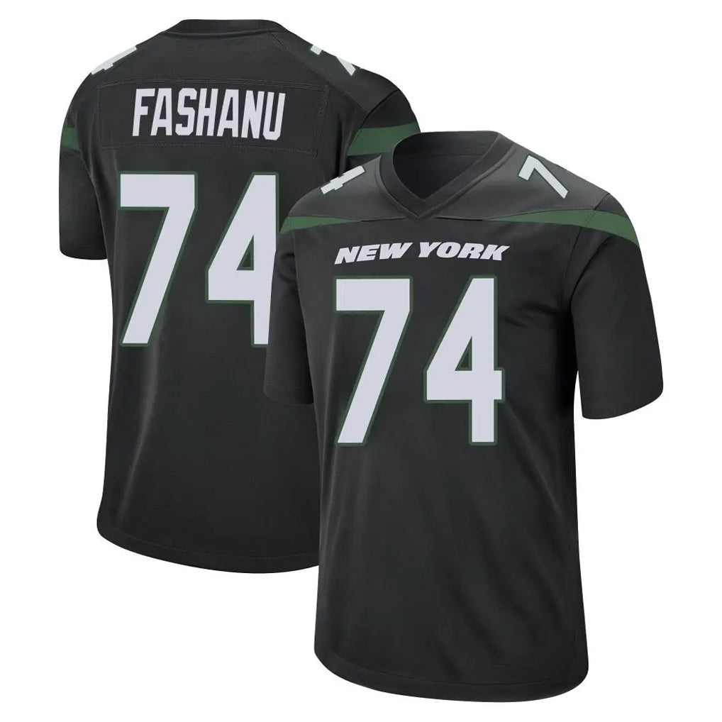 Fenge NY.Jets #74 Olu Fashanu Player Stealth Black Home Game Stitched Jerseys